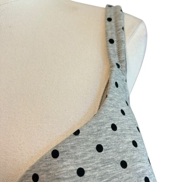 Cacique Lightly Lined T Shirt Bra Gray with Black Polka Dots 46DD Jersey Bow - Picture 3 of 9